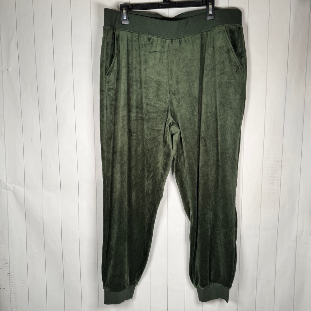 Banana Republic Green Velour Tapered Joggers Chic Loungewear Sporty‎ Pants 2XL